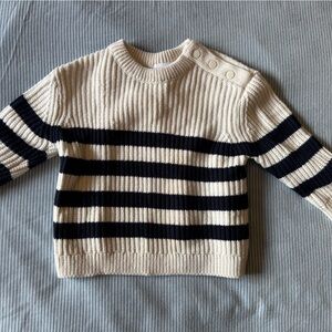 Zara Striped Knit Sweater -12-18 months -navy & cream